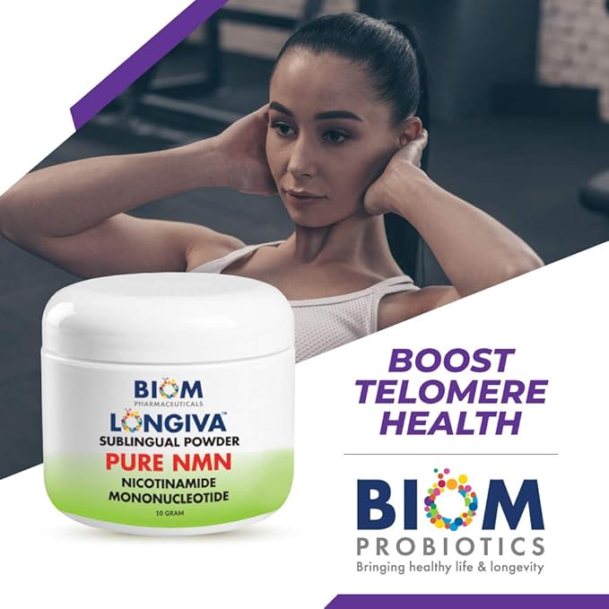 Biom NMN Sublingual Powder. Advanced Nanotized Nicotinamide Mononucleotide, Mitochondrial Regeneration, Sirtuin Activation, Cellular Energy