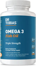 Dr. Tobias Omega 3 Fish Oil 2000mg Triple Strength with 800mg EPA 600mg DHA Per Serving | Fish Oil Omega 3 Supplements for Heart Brain & Immune Support - 90 Softgels (45 Servings)