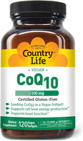 Country Life Simply CoQ10, Supports Heart Function, 100mg, 120 Softgels, Certified Gluten Free, Certified Vegan…