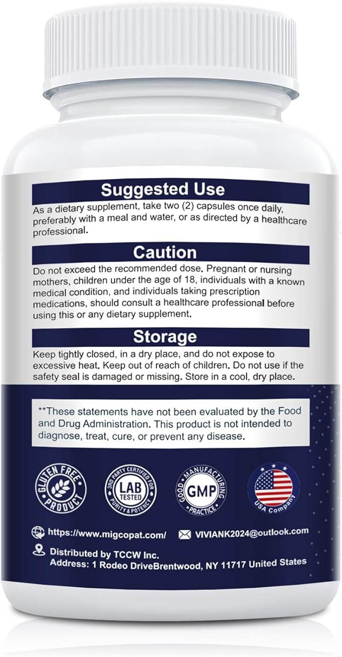 Migcopat Probiotic Prebiotic, Postbiotic & Digestive Enzymes for Digestive Health, 80 Billion CFU Probiotics Complete Gut Support with Berberine, Cinnamon, L-Glutamine, for Men & Women, 120 Capsules