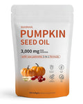 Pumpkin Seed Oil Capsules | 300 Softgels Pumpkin Seed Oil 2 in 1 with Saw Palmetto | Hair Growth＆Shedding Reduction | Plant-Based Formula | 3000mg Cold Pressed
