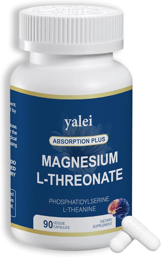 Magnesium L-Threonate 2,000mg and Magnesium Glycinate 400mg | 90 Vegetarian Capsules | Muscle Health, Better Sleep & Cognitive Health|High-Absorption | Non-GMO, Gluten-Free