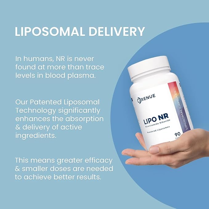 Renue By Science Nicotinamide Riboside | High Strength Liposomal NAD Supplement | 90 Nicotinamide Capsules - 300mg Nicotinamide Riboside per Serving | Manufactured in The USA Third-Party Tested