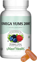 Maxi Health Fish Oil 2000mg - Omega 3 Supplement for Adults and Kids - Fruity Burst - Omega-3 Fish Oil Source of EPA/DHA Fatty Acids - Heart, Brain, Joint Health - Kosher Certified - 100 Softgels