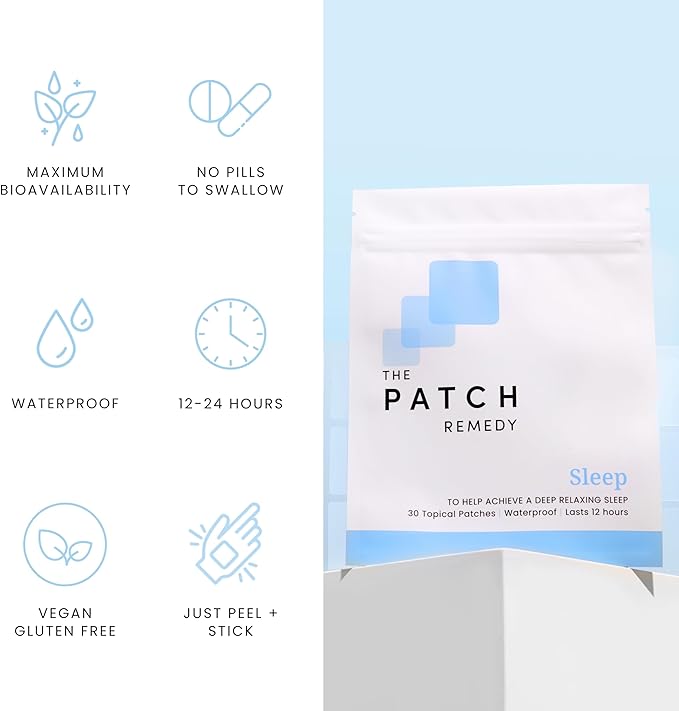 The Patch Remedy Sleep | Valerian, Passionflower, Hops, Magnesium Glycinate | 30 Patches