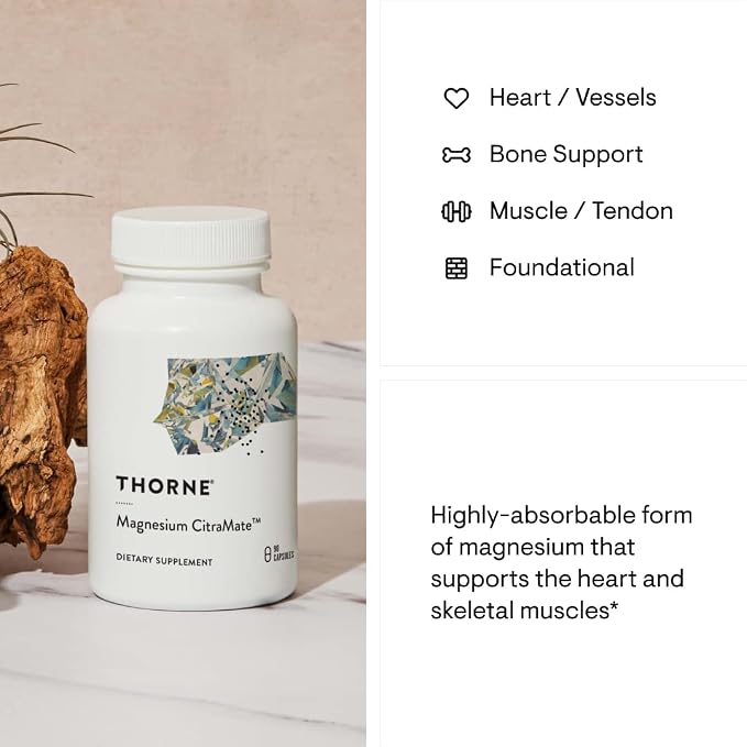THORNE - Wellness Bundle - Bone, Muscle, Heart, and Lung Health - Vitamin D + K2 Liquid & Magnesium CitraMate