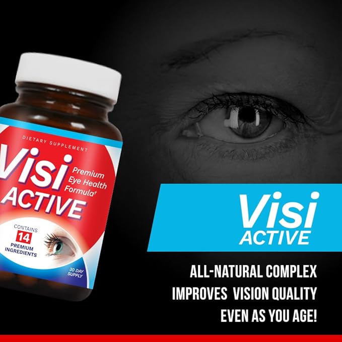 Vision Support Supplement - Eye Health Formula with L-Tartrate, Resveratrol, Blueberry Extract, Vitamins A, C, D & 11 Ingredients for Vision Support - 60 Capsules/Bottle - 6 Pack