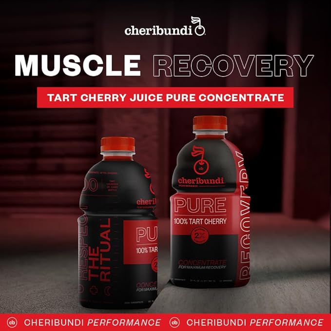 Cheribundi | 100% Tart Cherry Juice Pure Concentrate Multiserve | 32 Fluid Ounce Bottle for Maximum Recovery with 480 Tart Cherries | 100 Calories, 0 Preservatives, Non-GMO | 32 fl oz