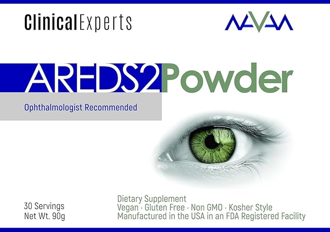 Navan AREDS 2 Powder - for Those Who Can't Consume Tablets or Softgels - Eye Vitamins & Minerals Antioxidant Supplement by Clinical Experts - Lutein, Zeaxanthin & Zinc - Kosher Style, 30 Servings