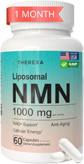 NMN Supplement 1000mg Pure - Liposomal NMN for NAD+ Supplement, Tested in USA, 60 Capsules