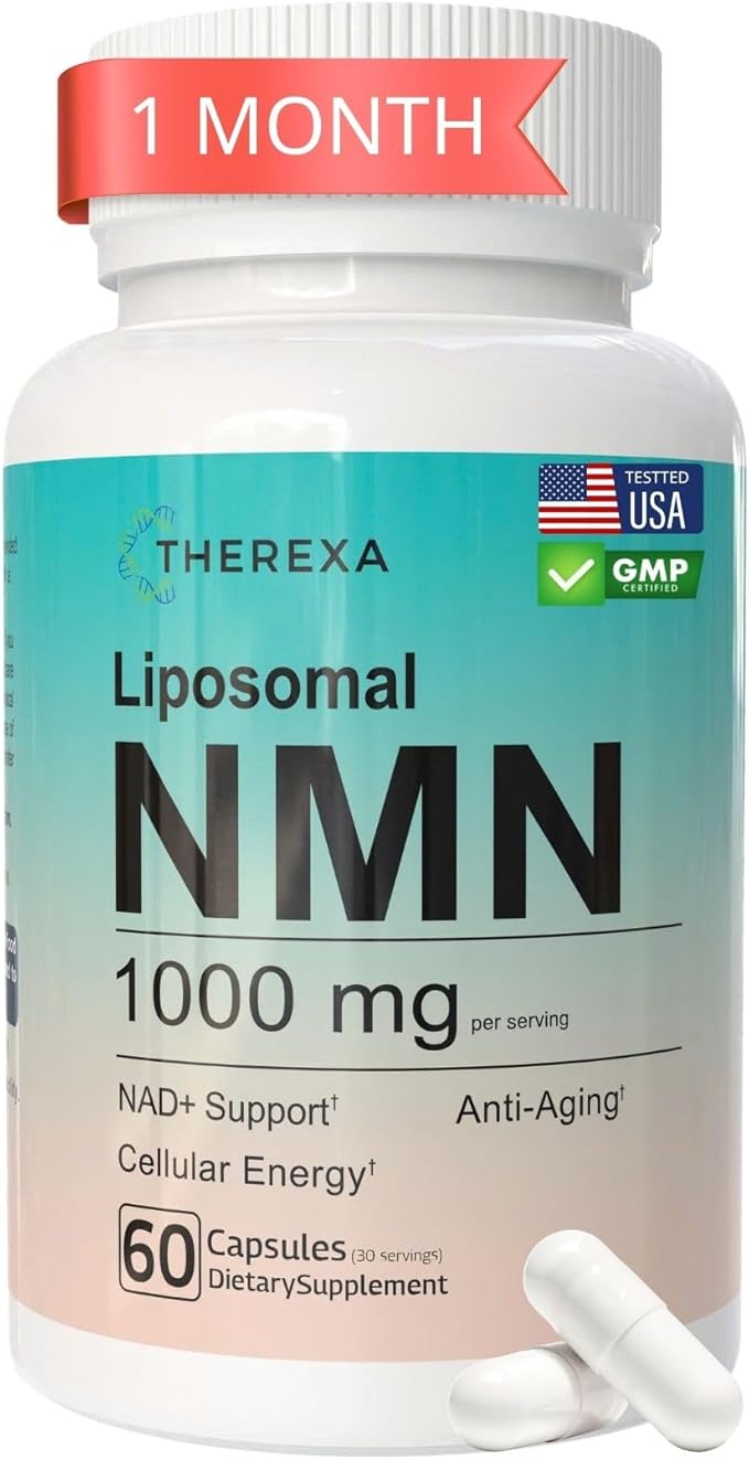 NMN Supplement 1000mg Pure - Liposomal NMN for NAD+ Supplement, Tested in USA, 60 Capsules