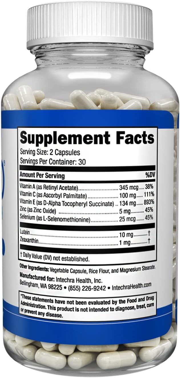 VISIPRO® 20-20 New Vision Health Supplement - Advanced Eye Vision Vitamins for Complete Eye Health, Vision Support & Macular Free Radical Defense - 60 Veggie Caps