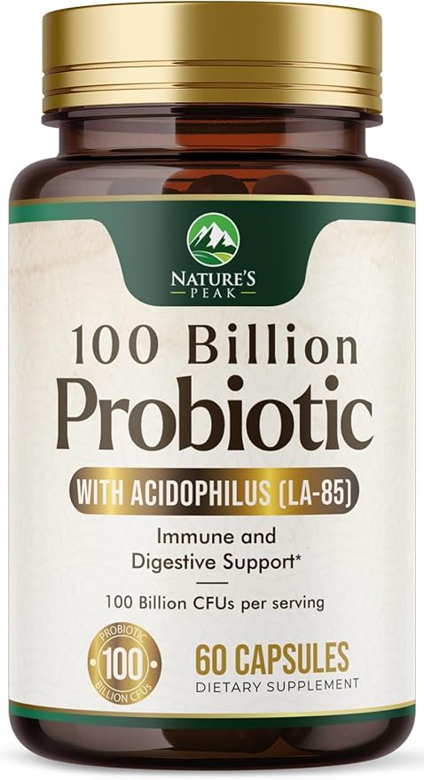 Probiotics 100 Billion CFU Per Serving - 16 Premium Probiotic Strains Prebiotics - Immune Support, Gut Health, Occasional Constipation, Gas & Bloating, Probiotics Supplement, USA Bottled, 60 Capsules