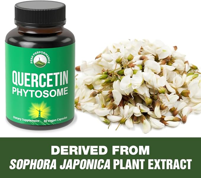 Peak Performance Ultra Pure Quercetin Phytosome Vegan Capsules - Rich Sophora Japonica Extract for Max Absorption Now. Quercetin 250mg Supplement Capsules. Made in USA