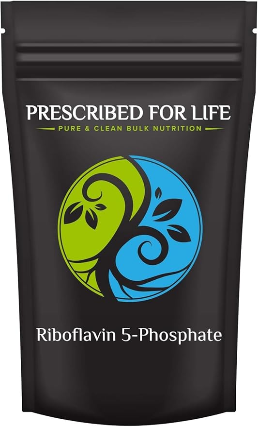 Prescribed For Life Riboflavin 5 Phosphate Powder, Vegan Vitamin B2 Supplement Powder, Gluten Free, Non GMO, Soy Free, Kosher, Natural Vitamins for Hair, Skin and Nails (12oz / 340g)