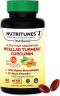 NutriCumin NovaSOL Turmeric Curcumin 1000 mg – 185× Absorption – Supports Joint Comfort & Mobility – Non‑GMO Softgels, 60 Ct.