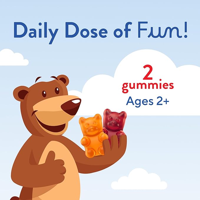 L’il Critters Probiotic Daily Gummy Supplement for Kids, for Digestive Health Support, Grape, Cherry and Orange Flavors, 60 Gummies