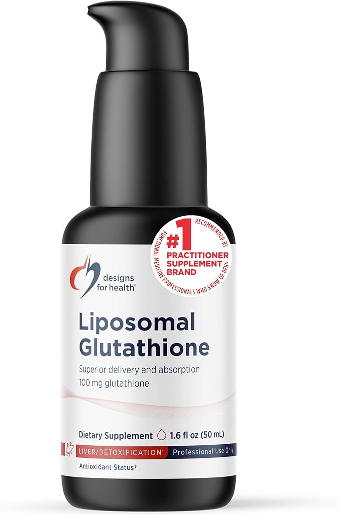 Designs for Health Liposomal Glutathione - Liquid Glutathione Supplement, 100mg with Enhanced Absorption - Detox + Immune System Support - Lemon Peppermint Flavored Drops (50 Servings / 1.7oz)