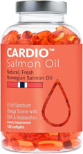 High Strength Omega 3 Fish Oil - 1000mg, Norwegian Salmon Oil with EPA & DHA, No Burping or Aftertaste, Omega 3 Fatty Acids Supplement for Eye, Brain & Heart, Triglyceride Form - 180 Capsules