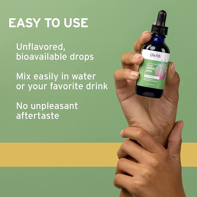 Life-flo Liquid Iodine Plus 150 mcg, Iodine Supplement for Thyroid Support,* Healthy Energy & Metabolism Formula* with Iodine & Potassium Iodide (Unflavored)