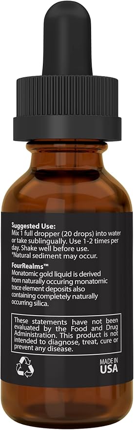 Ormus Monoatomic Gold Rich in Pure M-State Minerals & White Powder Gold - Pure 24k Gold -Trace Mineral Solution 1 oz