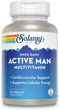 SOLARAY Once Daily Active Man Multivitamin - Cellular Energy and Immune Support Supplement w/Vitamin D, Vitamin C, B12, B6, Zinc, Lutein, Digestive Enzymes, Whole Foods, 60-Day Guarantee, 90 Servings