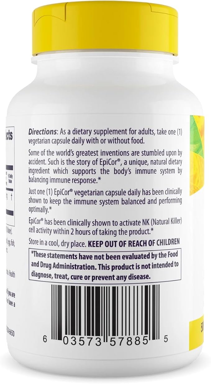 Healthy Origins EpiCor 500 mg, 150 Veggie Capsules - Featuring Clinically Studied Dried Yeast Fermentate - Supports Immune Function, Seasonal Wellness & Healthy Respiratory Health - 5 Month Supply