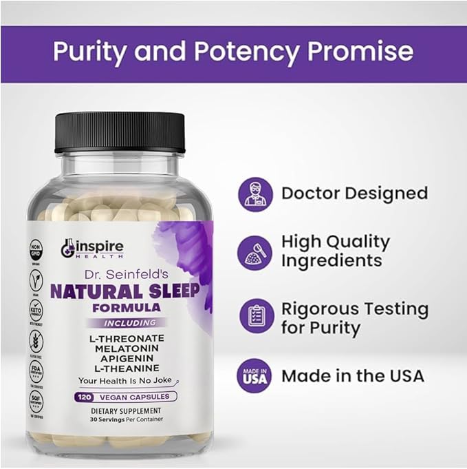 Sleep Support Formula - L-Threonate, Apigenin Melatonin, L-Theanine - 120 Capsules - 4-in-1 Non-Habit Forming Apigenin Supplement - Restful Nights and Refreshing Mornings - by Ginsipre Health