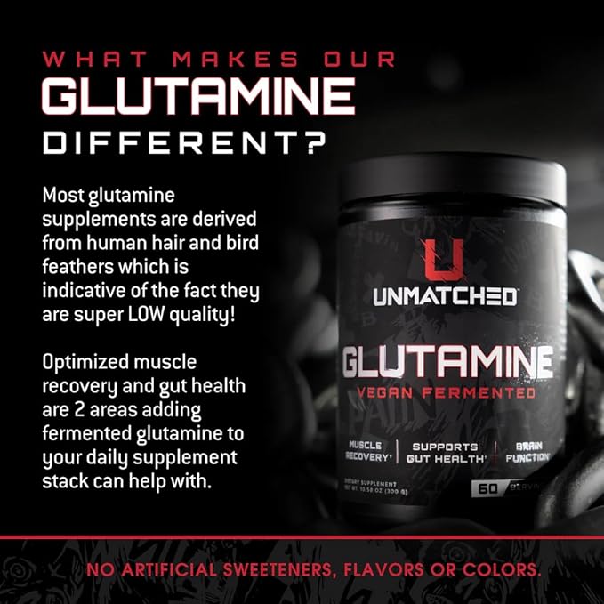 Unmatched Vegan Fermented Glutamine | Plant-Based Fermentation | High Purity, Allergen Free | Muscle Recovery, Gut & Immune Support | 60 Servings (Unflavored)