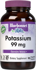 Bluebonnet Potassium Supplement Aspartate 99mg Essential Mineral Supplements for Electrolyte Balance - Non-GMO, Vegan, Kosher Certified, Gluten-Free, Soy-Free, Dairy-Free - 90 Veggie Capsules