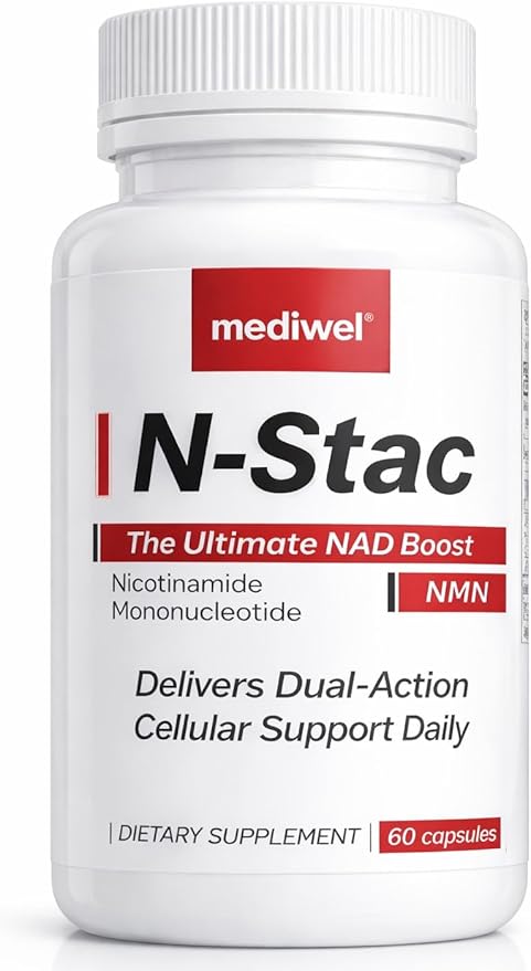 N-Stac NMN 500mg + Apigenin & Quercetin for NAD+ Support - Flavonoid NAD+ Preservation Complex - Third-Party Tested - 60 Veggie Capsules