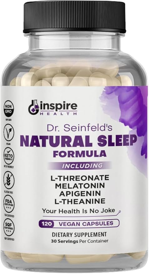 Sleep Support Formula - L-Threonate, Apigenin Melatonin, L-Theanine - 120 Capsules - 4-in-1 Non-Habit Forming Apigenin Supplement - Restful Nights and Refreshing Mornings - by Ginsipre Health