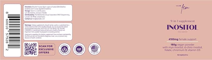 QSTA Myo-Inositol & D-Chiro Inositol Supplement for Women 4100mg (40:1 Ratio) – 9-in-1 Hormonal & Metabolic Support with myoinositol. Inositol Powder Supplement for Hormone Balance and Female Support