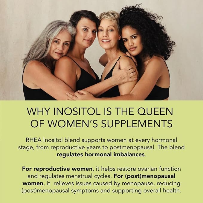 RHEASILVIA Rhea Myo-Inositol & D-Chiro Inositol Supplement for Women | 40:1 Ratio with Myoinositol, Folate & Magnesium | Hormone & Metabolic Support | 120 Vegan Capsules | 90 Servings