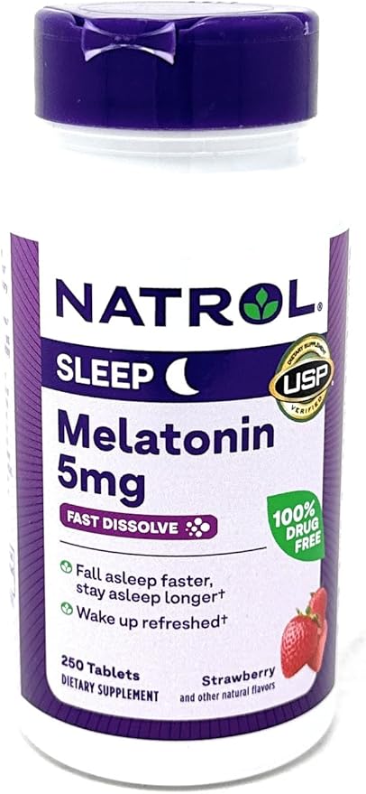 Natrol Melatonin 5 Mg, 250 Fast Dissolve Tablets Strawberry Flavor
