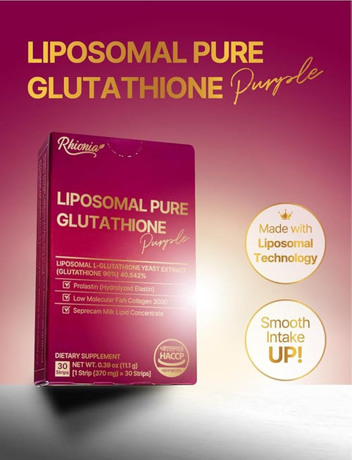 (370mg X 30) Liposomal Pure Glutathione Purple Film Strips/Glutathione 150 mg Supplement, 90% Purity