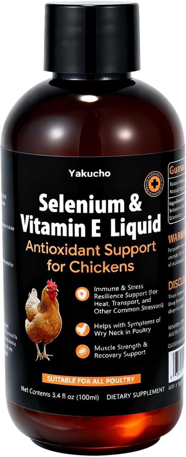 E+S Poultry Vitality Formula | Selenium for Chickens and All Poultry | Nutrient Support Liquid for Energy Balance and Mobility | Feed Mix Additive for Healthy Growth