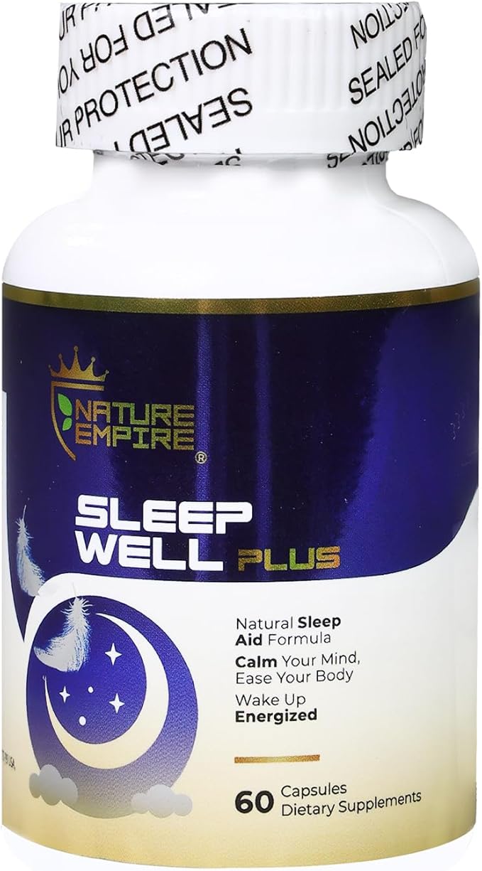 Fast Acting Sleep Aid 12 in1 Supplement for Adults with Meatonin,Reishi Mushroom,Ginsenosides,Extract of St.John's Wort ,Jujube Seed,Hops Flower,Non-Habit Formula for Relaxation, 60 Capsules