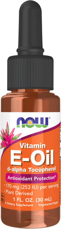 NOW Foods Supplements, Natural Vitamin E-Oil Liquid (D-Alpha Tocopherol), Antioxidant Protection*, 1-Ounce