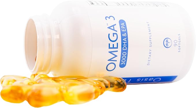 Oasis TEARS ON3000 Omega™ 3 Fish Oil 3000mg DHA & EPA Dietary Supplement | 90 Softgels | Non-GMO, Gluten-Free, Dairy-Free