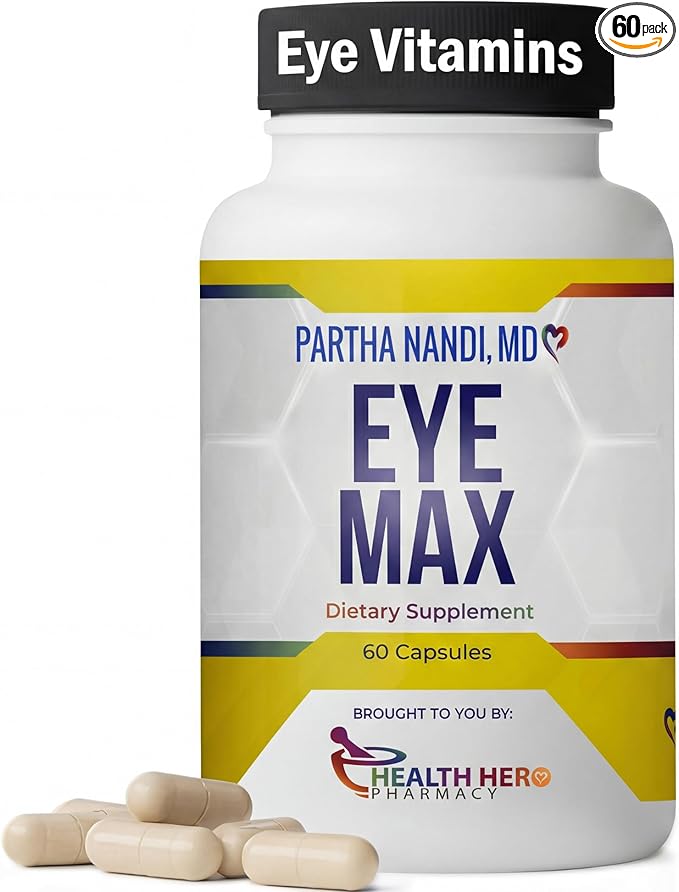 Eye Vitamins Supplement for Adults – Supports Macular Health, Retina Clarity & Blue Light Protection – Lutein, Zeaxanthin, Lycopene & Zinc – Antioxidant Vision Formula – 60 Capsules