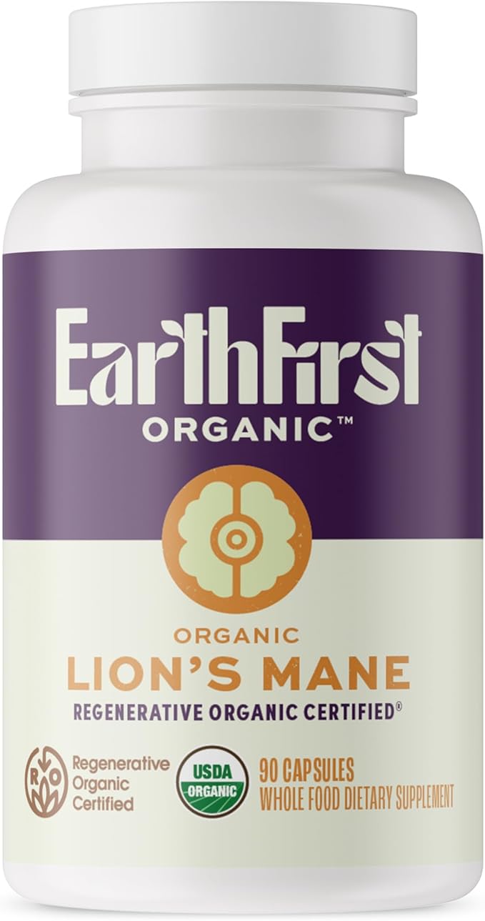 Lion’s Mane – Regenerative Organic Certified Mushroom Capsules for Focus, Memory & Nerve Support – Cognitive Clarity and Natural Energy – 90 Vegan Tablets