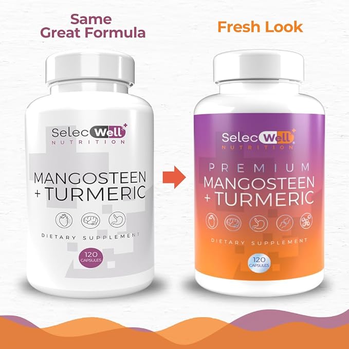 Mangosteen + Turmeric Capsules | Joint & Digestion Support | Formulated for Wellness, Includes Natural Ingredients | 120 Vegetarian Capsules, 1500mg per Serving