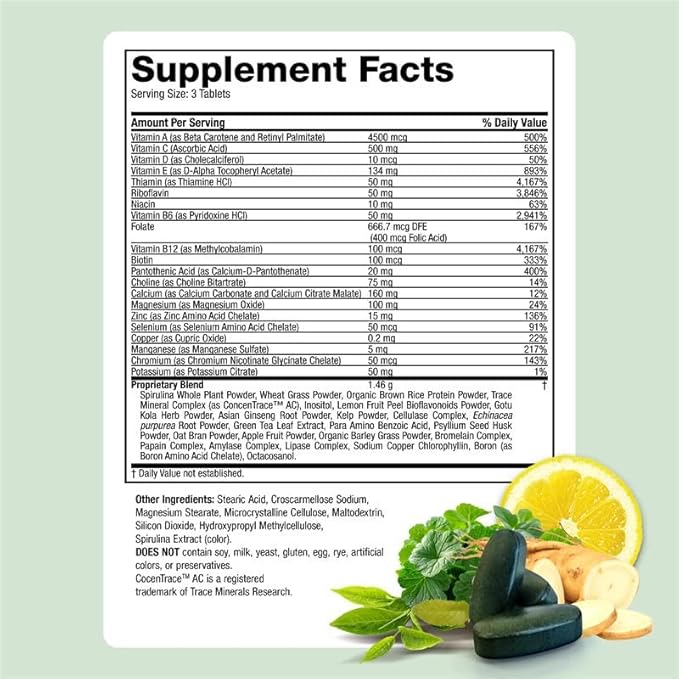 Life's Fortune Whole Food Multivitamin & Mineral Supplement for Men & Women – Energy Support Vitamins for Immune, Brain & Metabolism Support – Iron Free, 90 Vegetarian Tablets