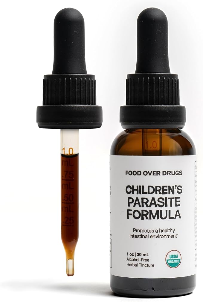 Food Over Drugs Children's para Formula – Organic Cleanse for Children & Toddlers – Natural Gentle Herbal Tincture for Digestive Balance – Safe Daily Formula for Kids Intestinal Wellness