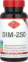 Olympian Labs DIM Supplement 250mg with BioPerine® – 30 Capsules – Supports Healthy Estrogen Metabolism, Hormonal Balance & Overall Wellness for Men and Women