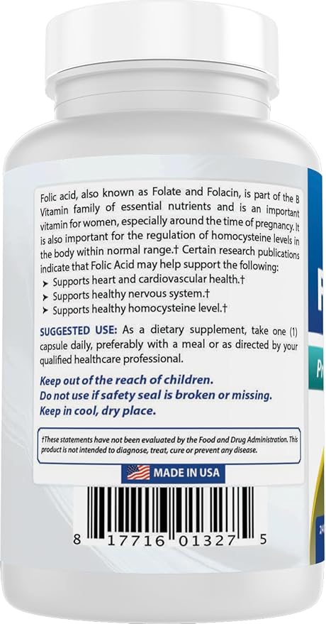 Best Naturals Folic Acid 800 mcg 240 Capsules