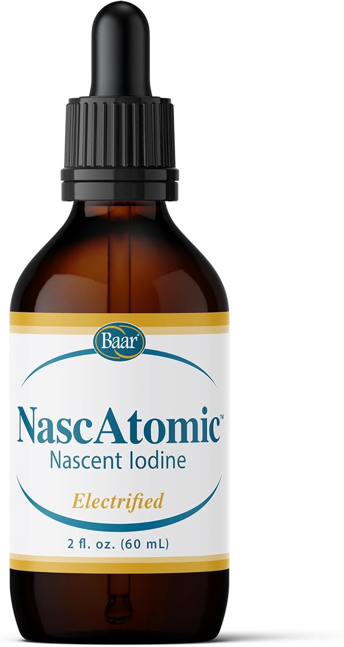 BAAR NascAtomic Electrified Nascent Iodine Liquid Drops, Potent 2% Formula for Energy, Vitality, Metabolism Boost, Detox, Immune Support, Mental Clarity & Thyroid Health, 2 fl oz (Pack of 1)