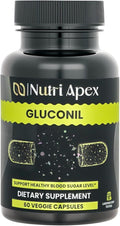 Gluconil – White Mulberry, Bitter Melon, Gymnema Sylvestre, Grape Seed & Chromium Glycinate 500mcg – Herbal Wellness Supplement – 60 Vegan Capsules (30 Day Supply), Non-GMO, Made in USA