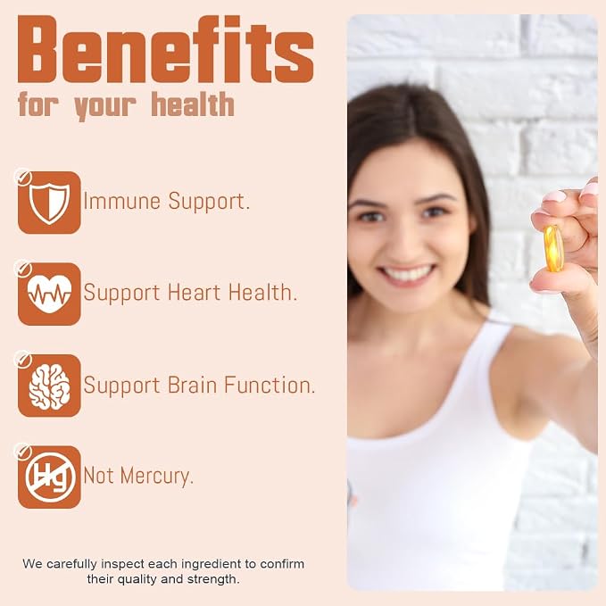 Health Dose Omega 3 Fish Oil 2000mg – Lemon-Flavored Softgels with EPA 800mg & DHA 600mg for Brain, Heart, and Wellness Support – Easy-to-Digest, No Fish Burps – 120 Softgels, 2-Month Supply